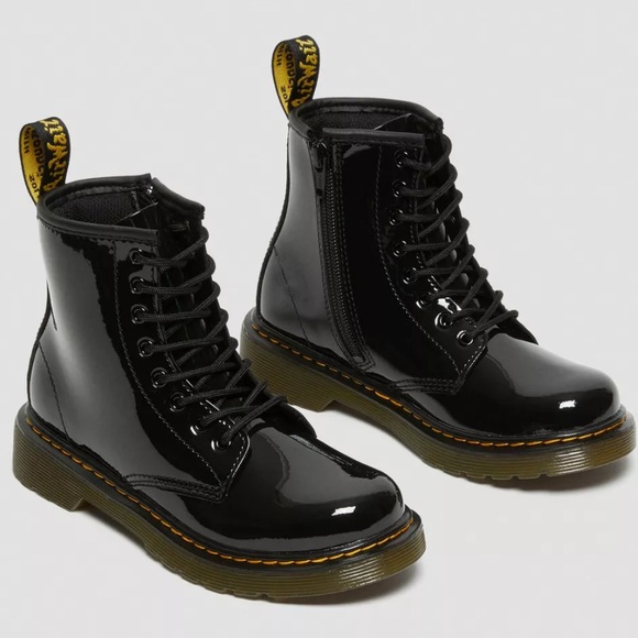 Dr. Martens Patent Lamper Kids Boots - Picture 3 of 12